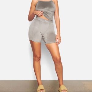 SKIMS Gray Velour Shorts